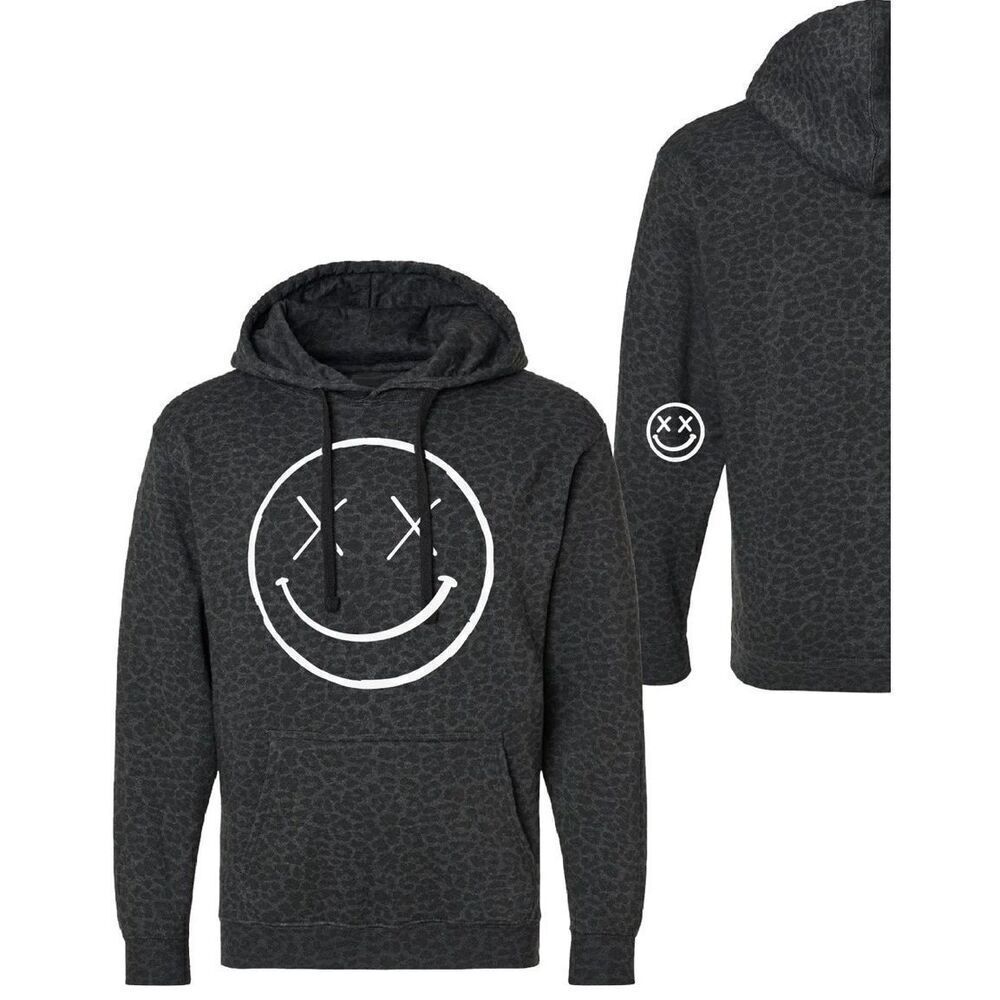 Salty Savage Unisex "OG Smile" Hoodie black leopard size small excellent conditi